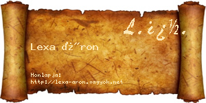 Lexa Áron névjegykártya